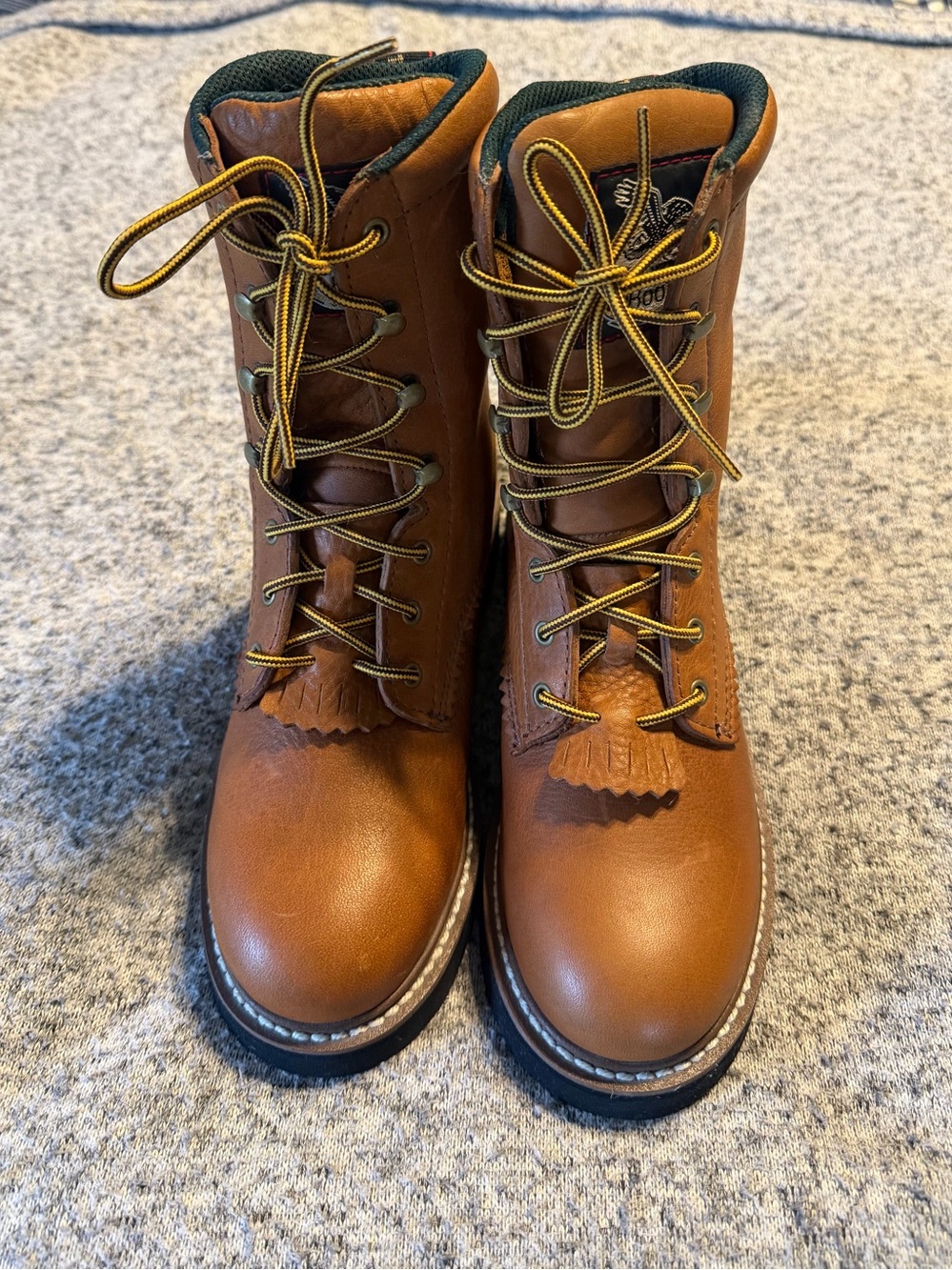 YOUTH Size 3.5 / Women’s Size 5 GEORGIA FULL GRAIN LEATHER LACER BOOTS G213